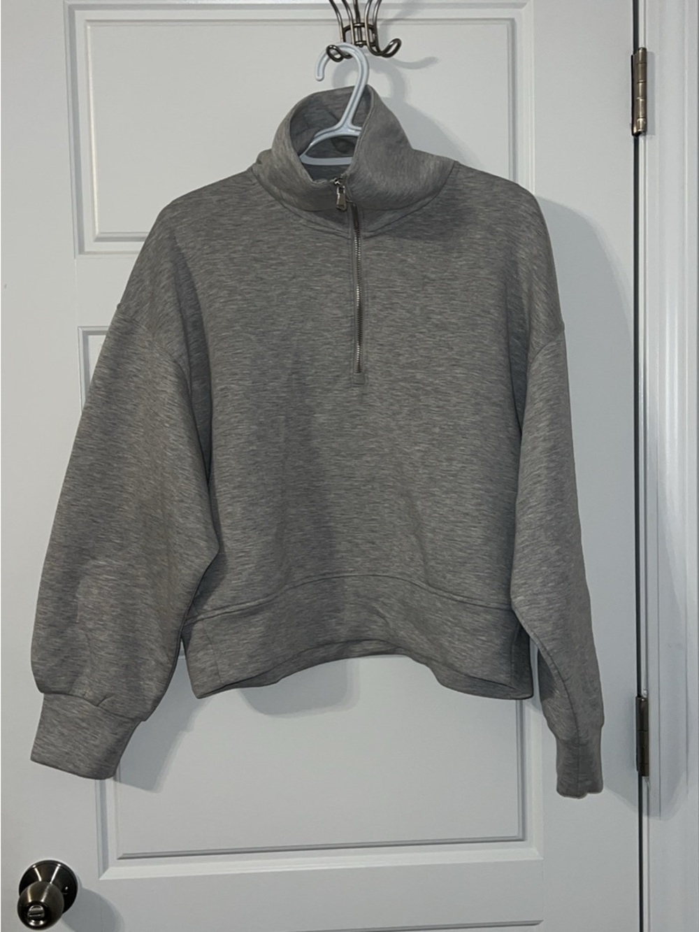 Old Navy Gray Half-Zip Mock Neck Sweater